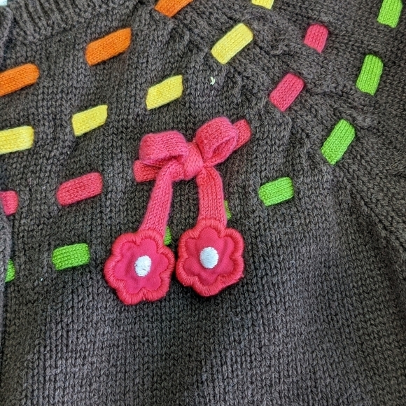 Gymboree Knit Sweater Brown Pink Cardigan Fall For Autumn Line - Picture 2 of 4